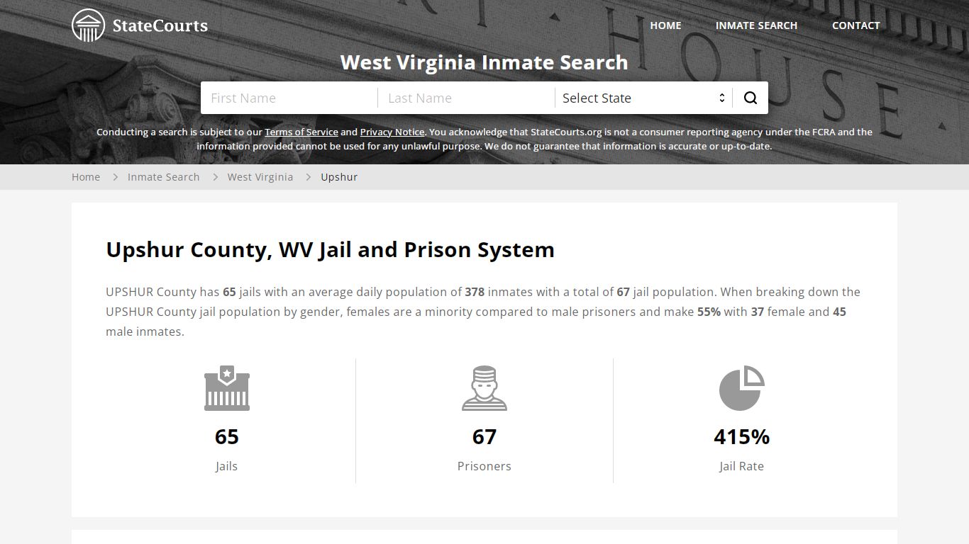 Upshur County, WV Inmate Search - State Courts