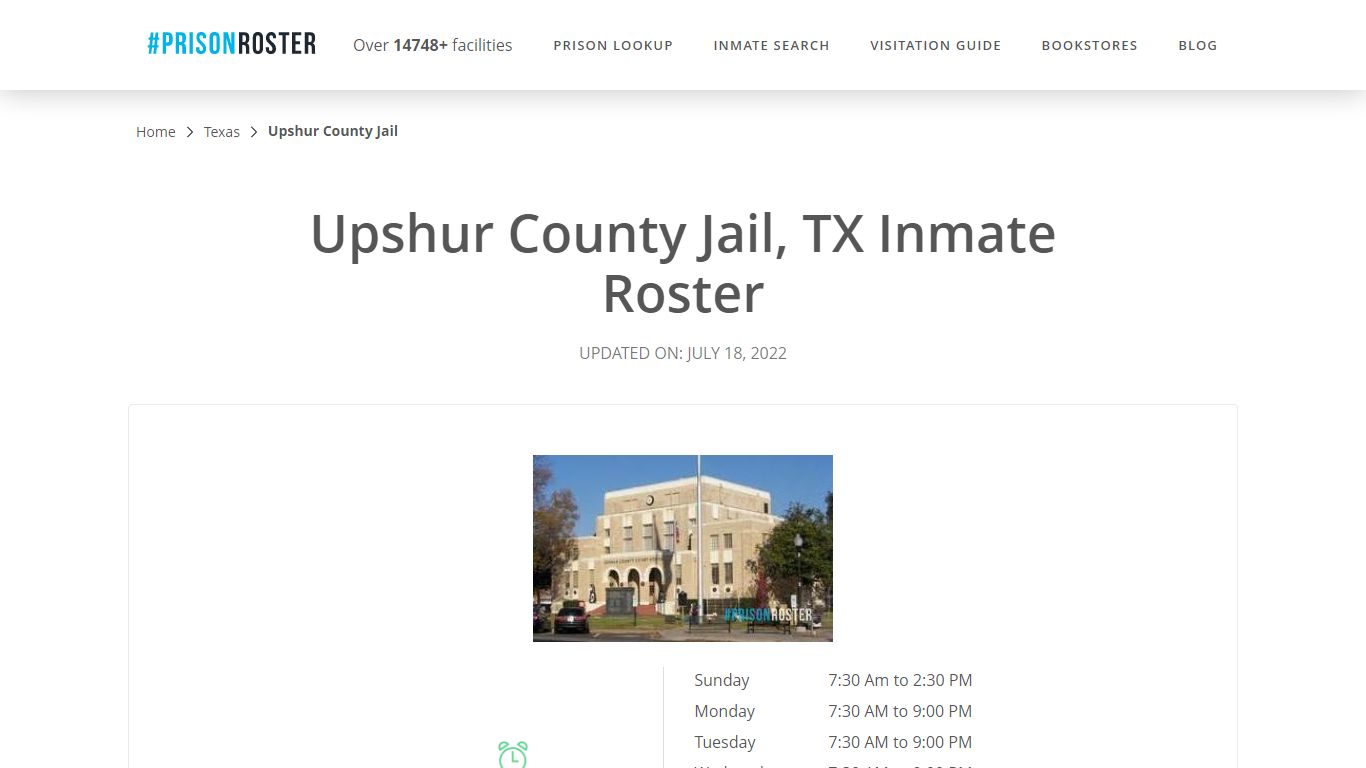 Upshur County Jail, TX Inmate Roster - Prisonroster